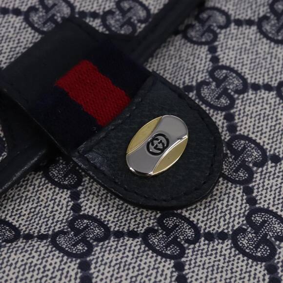 GUCCI GG Supreme Sherry Line Shoulder Bag Pvc Red Navy - Picture 14 of 16